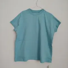 BELLE MAISON モックネックフレンチスリーブTシャツ ブルー LLのサムネイル