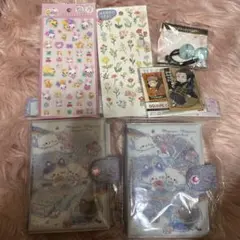 猫デザインのファイルとシールセット