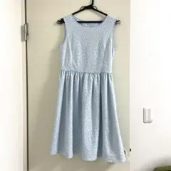 ロペピクニック　ライトブルー レース 膝丈ワンピース