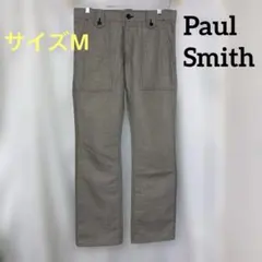ポールスミス　リネン×コットン　ストレートパンツ　グレー系　千鳥格子　サイズMのサムネイル