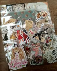 大量♡おすそ分け♡コラージュ素材♡ 紙もの　シール　 約300枚　29