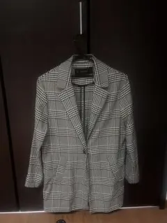 ZARA BASIC テーラードジャケット 白黒チェック