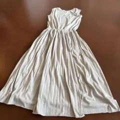 ベージュ ノースリーブ カットソーワンピース