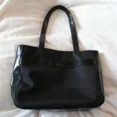 ★ハロッズ　HARRODS★エナメル×布地(総ロゴ)　ミニバッグ★ブラック(黒)