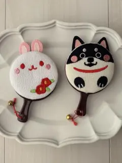 ずんだもち。様 リクエスト 三角鍋つかみ 手刺繍 2点 まとめ商品 