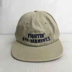 【US古着】FIGHTIN' 6th Marine 6パネル キャップ ベージュ