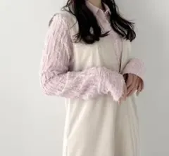 COCO DEAL フェザーシフォンシャツ　ピンクのサムネイル