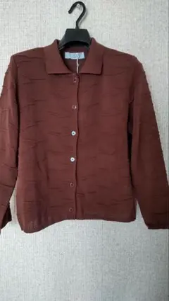 ブラウン波模様カーディガン 新品タグ付き