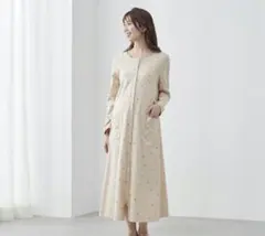 ベルメゾン　長袖 マタニティパジャマ 授乳対応 ワンピース 2WAY ロンパース