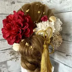 髪飾りドライフラワー和装＊袴ヘアピン卒業式結婚式成人式＊ヘアパーツ花飾りタッセル