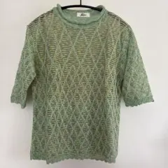 Albina 半袖 薄手のニット グリーン　新品未使用のサムネイル