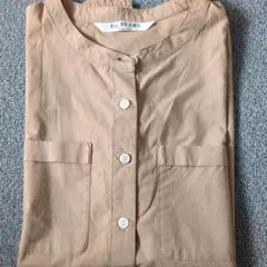 Ray BEAMS 半袖 バンドカラーシャツ ベージュのサムネイル