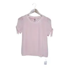 ナチュラルビューティーベーシック 半袖ブラウス S ピンク 新品タグ付き 上品