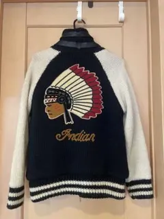 インディアン　刺繍ニットジャケット