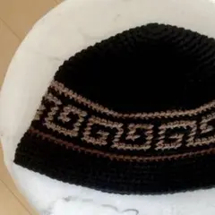 クラッシャーハット 〇雷紋 〇ブラック×ホワイト