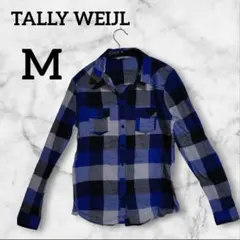 TALLY WEIJL 【M】長袖シャツ 青・黒・灰チェック