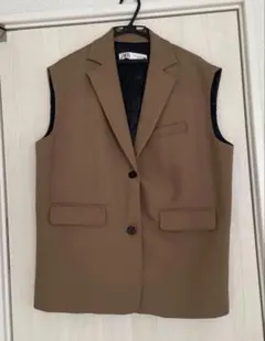 ZARA ブラウン ベスト ザラ ジレ
