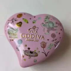 GODIVA アリスのティーパーティ 空き缶 ハート型