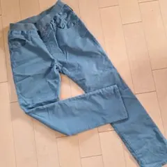 ライトブルー スリムフィットパンツ　150