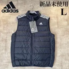 新品　アディダス　エッセンシャルズ ダウンベスト　ゴルフ　軽量　ネイビー　L