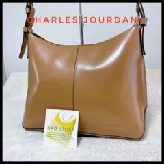 【美品】CHARLES JOURDAN レザーショルダーバッグ キャメル 本革