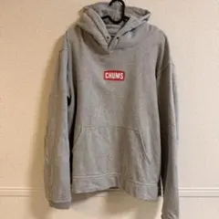 CHUMS スモールボックスロゴ　グレー パーカー XL