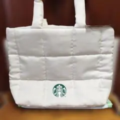 t*7様 STARBUCKS キルティング トートバッグ ホワイトのサムネイル