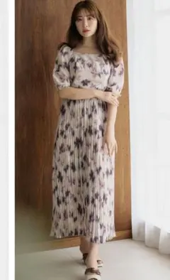 herlipto Blurring Pleated Long Dress