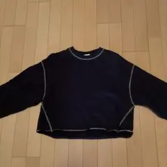 GU ブラック クロップド スウェット