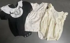 H&M shein ロンパース3点セット80 85 女の子 baby ベビー夏服