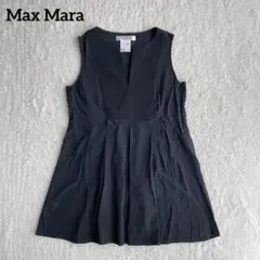 Max Mara シルク ノースリーブ チュニック 黒 イタリア製 L 白タグのサムネイル