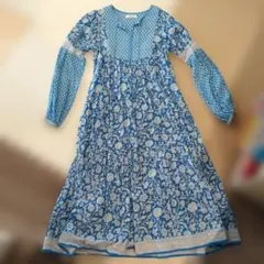 アーバンリサーチ SONNYLABEL 花柄ロングワンピース 青