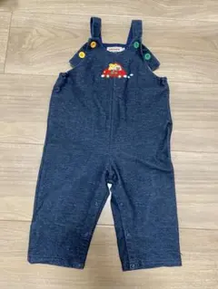 ミキハウス　オーバーオール　サロペット　車刺繍　80