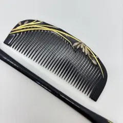 091704 K10反応アンティーク　本漆　金象嵌　蘭　櫛笄　かんざし