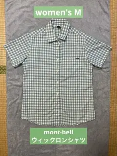 【美品】モンベル WIC.ライト 半袖シャツ チェック Women's Mのサムネイル