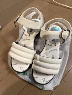22.0cm ANAP GIRL サンダル 厚底 ホワイト 女の子　状態良好のサムネイル