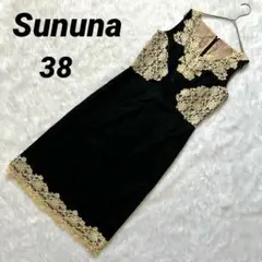 【スーナウーナ】 レース 美品 ワンピース 38 日本製 レースワンピース 花