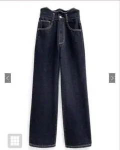 【GRL】ウエストウエーブデザインデニムパンツS gn290