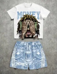 新品未使用 アドミラル　グラフィック Tシャツ ショートパンツセット　Lサイズ MONEY グラフィックTシャツ ショートパンツ セットアップ swag - メルカリ