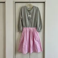 rivet&surge / 蜜蜂 スウェット×ストライプ切替ワンピース