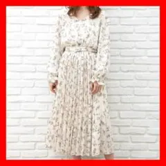 美品✨INGNI 花柄長袖プリーツワンピース Mサイズ