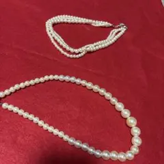 ホワイトパール ネックレス 二重巻き