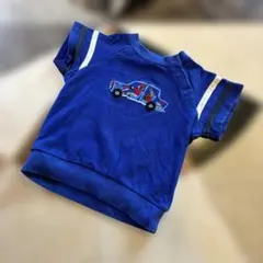 familiar 青 Tシャツ 車の刺繍 80-90