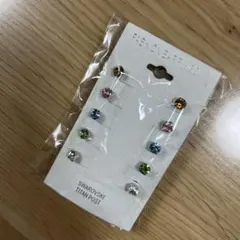 値下げ！新品！スワロフスキ　カラー　一粒ピアス　5ミリ 5色　チタンポスト