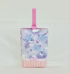 上靴入れ　紫色ユニコーン柄 ＆ ストライプ（ラスト１点）