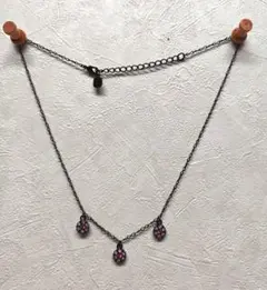 アナ・スイ　花モチーフ ネックレスとイヤリングセット　ピンクの巾着袋付き