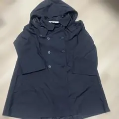 familiar フード付きネイビーレインコート