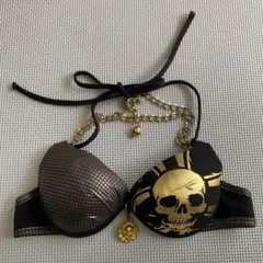 希少d.i.a. Black×Goldスカルデザイン見せブラ