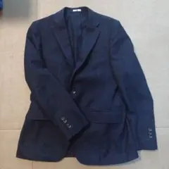スーツセレクト　ネイビー チェック柄スリーピース スーツジャケット
