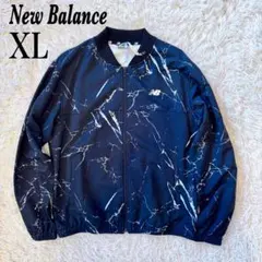 【美品】ニューバランス ロゴ ジップ ボンバージャケット ブルゾン XL 黒